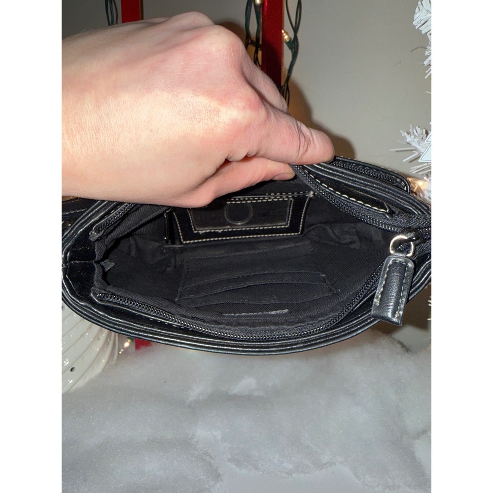 Nine & Company Black Faux Leather Shoulder Bag Small Purse - Picture 7 of 11